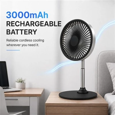 Teleskopický tyčový ventilátor G13 s kovovou základňou 3-rýchlostný nabíjateľný ventilátor